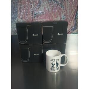 Lot Of 4 Coffee Cup Mug I Put the Lit in Literature William Shakespeare...